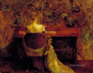 Thomas Dewing Painting - the spinet Aestheticism Thomas Dewing